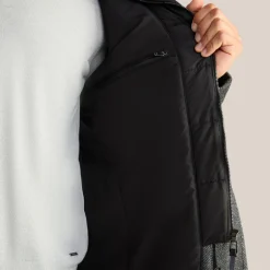 Twill Pattern High-Collar Jacket - Dark Grey