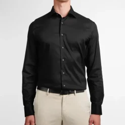 Twill Slim Fit Performance Shirt - Black