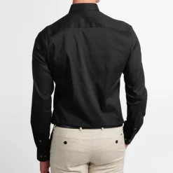 Twill Slim Fit Performance Shirt - Black