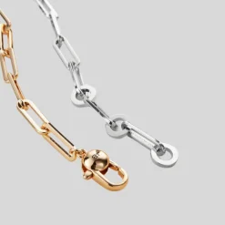 Two-Tone Paperclip Necklace - Gold/Silver