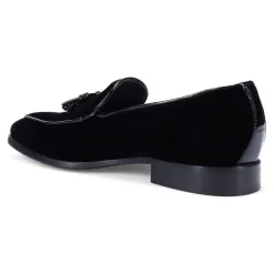 Velvet Tassel Loafer - Black