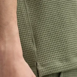 Waffle Pique Cuban Collar Shirt - Olive