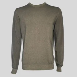 Washed Merino Crew Knit Sweater - Stone