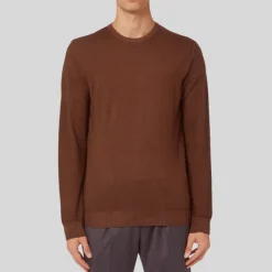 Washed Merino Crew Knit Sweater - Rust