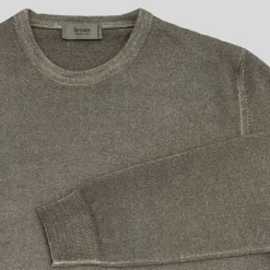 Washed Merino Crew Knit Sweater - Stone
