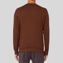Washed Merino Crew Knit Sweater - Rust