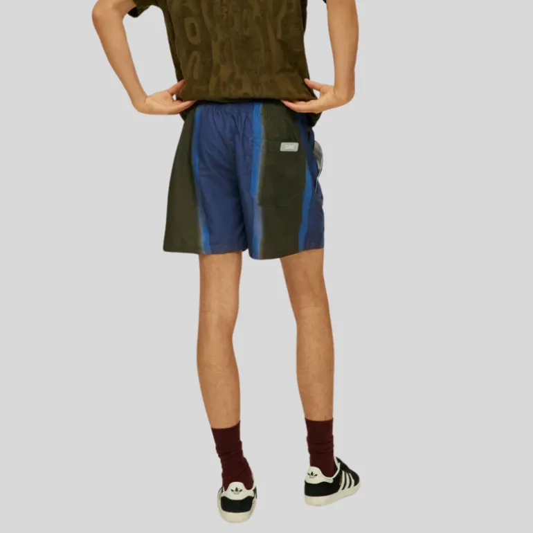 Wide Stripe Swim Shorts - Blue/Army