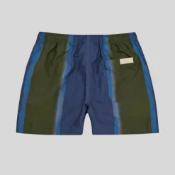 Wide Stripe Swim Shorts - Blue/Army