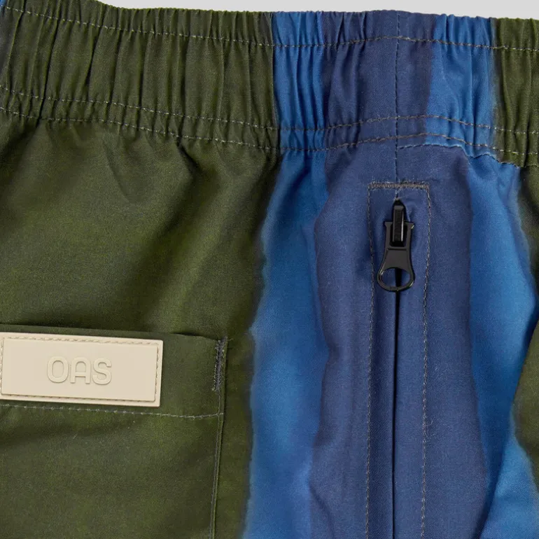 Wide Stripe Swim Shorts - Blue/Army