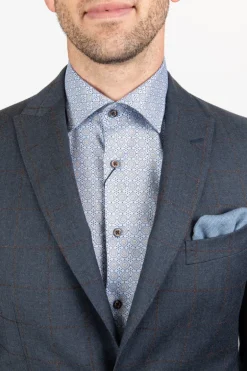Windowpane Check Peak Lapel Suit