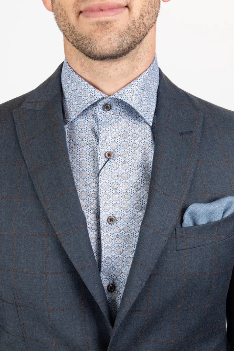 Windowpane Check Peak Lapel Suit