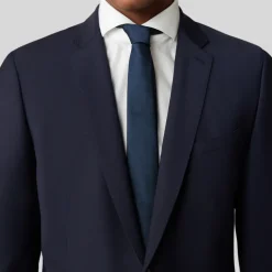 Wool Stretch Blend Blazer - Navy