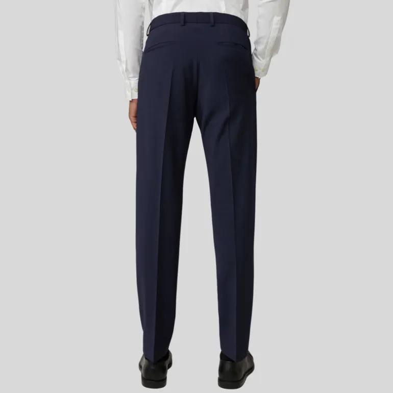 Wool Stretch Blend Slim Fit Dress Pant - Navy
