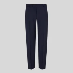 Wool Stretch Blend Slim Fit Dress Pant - Navy