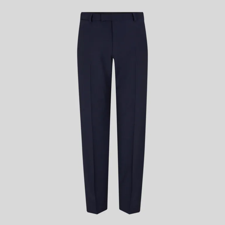Wool Stretch Blend Slim Fit Dress Pant - Navy