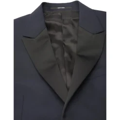 Wool/Mohair Peak Lapel Tuxedo Jacket - Navy