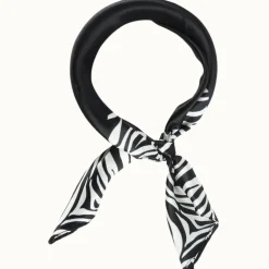 Zebra Pattern Silk-Like Neckerchief - Black